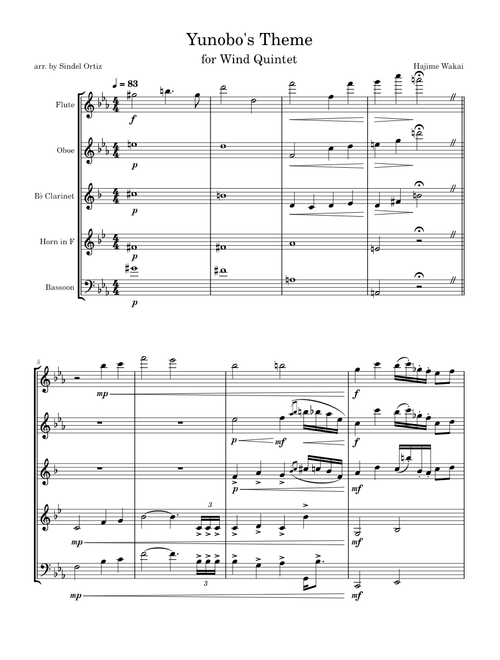 Yunobo's Theme for Wind Quintet