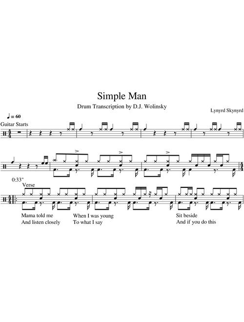 Simple man – Lynyrd Skynyrd