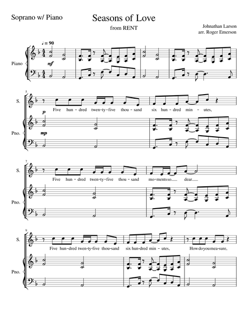 Seasons of Love-Soprano & Piano