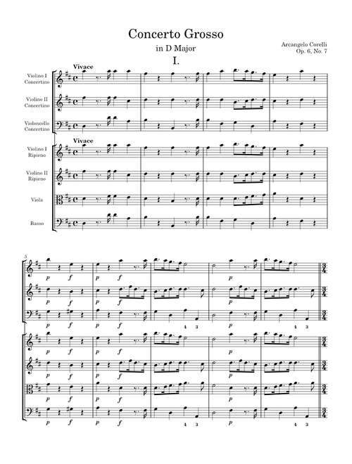 Concerto Grosso No. 7 in D Major - A. Corelli, Op. 6, No. 7