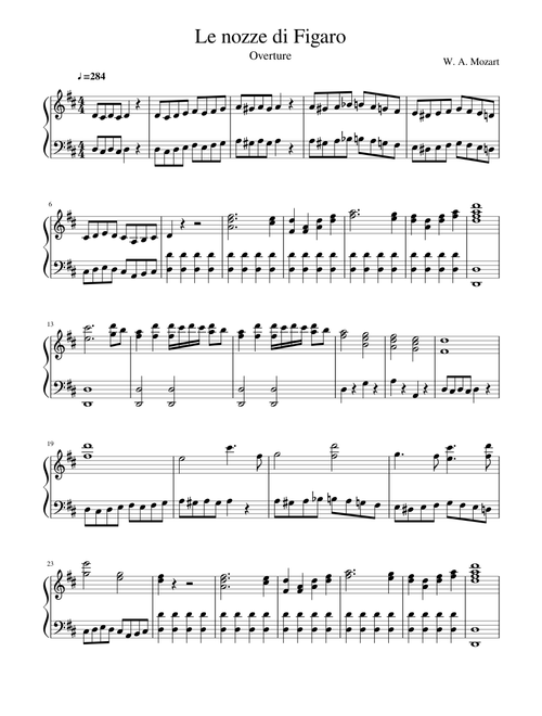 Le nozze di Figaro - [PIANO]
