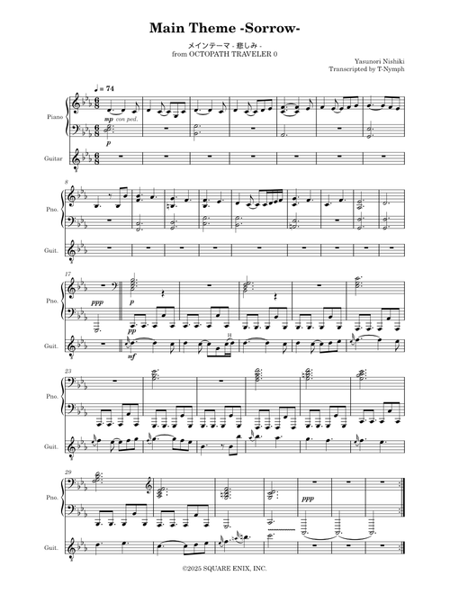 OCTOPATH TRAVELER Series sheet music by T-Nymph | Play, print, and