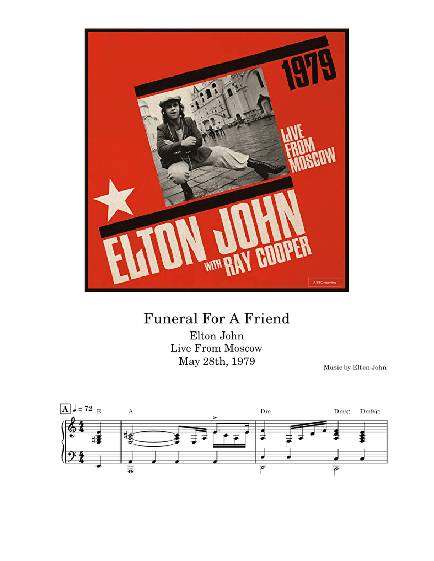 Funeral For A Friend [Live] Elton John Sheet music for Piano (Solo