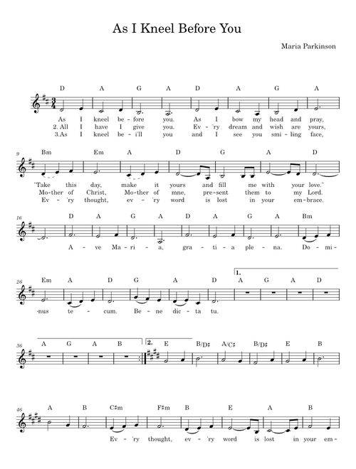 As I Kneel Before You (Ave Maria) - Maria Parkinson