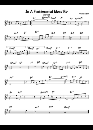 In a Sentimental Mood Sheet Music with Chords for Piano, Saxophone ...