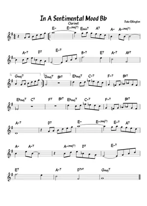 Sentimental Riff In a Sentimental Mood Sheet Music with Chords for Piano, Saxophone ...