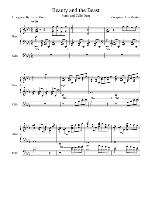 Tale As Old As Time (Cello and Piano)