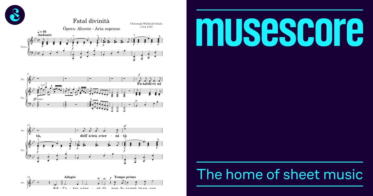 グルック GLUCK Alkestis Klavierauszug Gluck - Alceste - Fatal divinitá - versión italiana Sheet