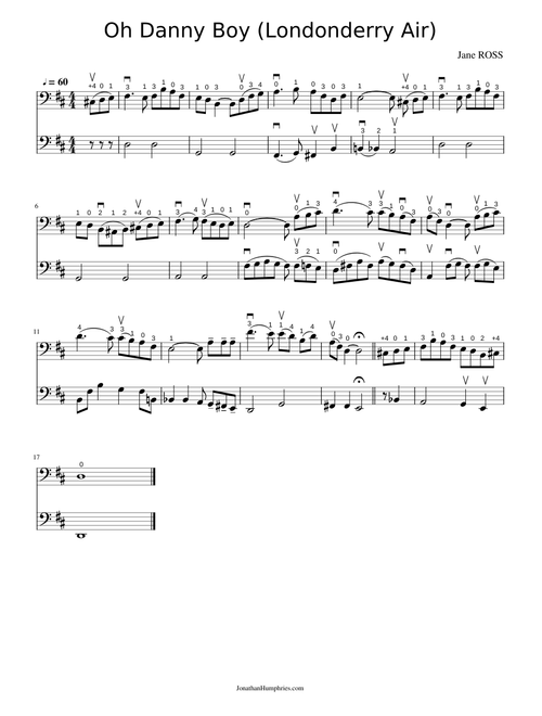 Oh Danny Boy (LondonBerry Air) EASY Cello Duet