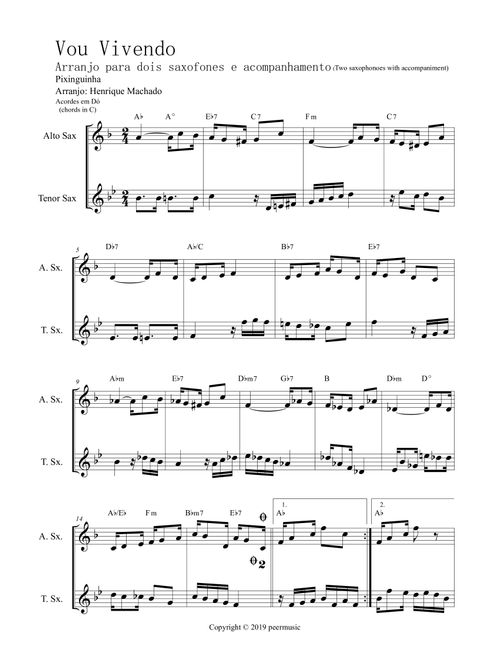 Vou Vivendo (Arr. Henrique Machado) - Benedito Lacerda, Alfredo Da Rocha Viana, Jr. (Instrumental Duet)