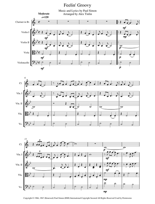 The 59th Street Bridge Song (feelin' Groovy) (Arr. Alex Tinlin) - Simon & Garfunkel (Small Ensemble)
