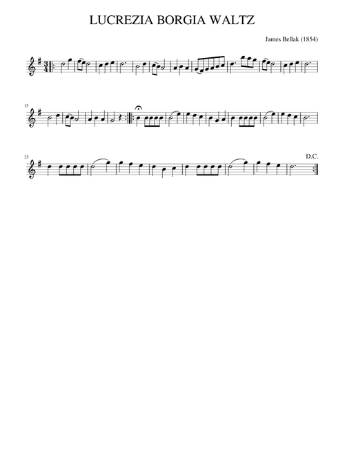 James Bellak - LUCREZIA BORGIA WALTZ