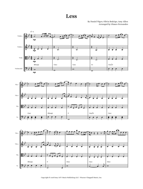 Less (Arr. Glauco Fernandes) - Olivia Rodrigo (String Quartet)