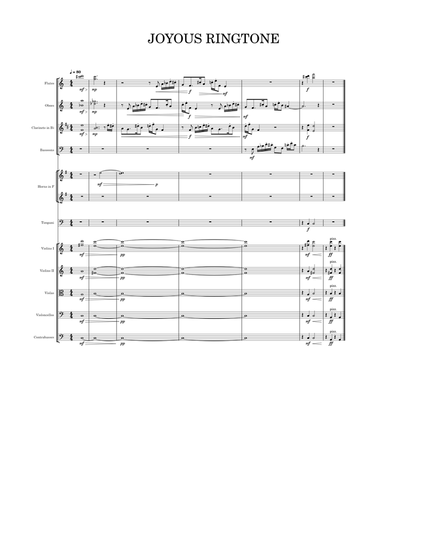 Joyous Ringtone Sheet music for Flute, Oboe, in bflat