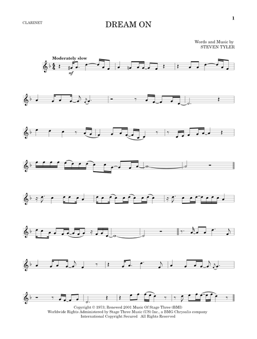 Dream On - Aerosmith (Clarinet Solo)