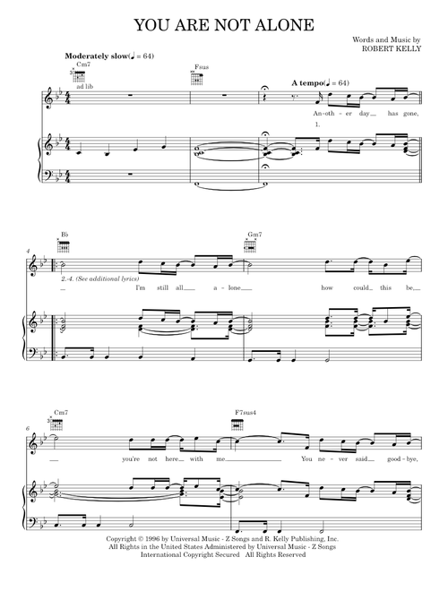 You are not alone - Michael Jackson (Piano-Vocal-Guitar)