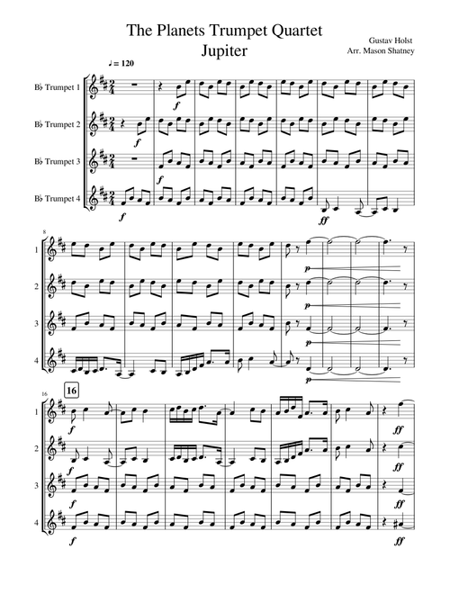 The Planets Trumpet Quartet Jupiter