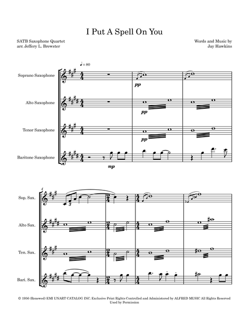 I Put A Spell On You (Arr. Jeffery L. Brewster) - Annie Lennox (Woodwind Ensemble)