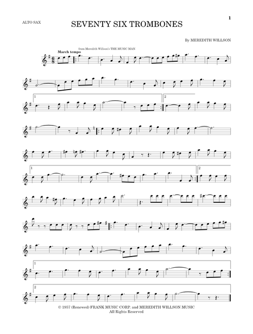 Seventy Six Trombones - Meredith Willson (Alto Sax Solo)