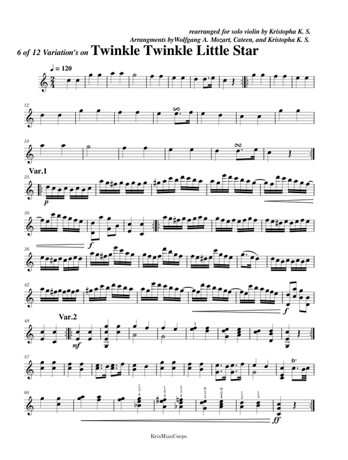 Twinkle Twinkle Little Star – Wolfgang Amadeus Mozart Twinkle Twinkle Little Star 12
