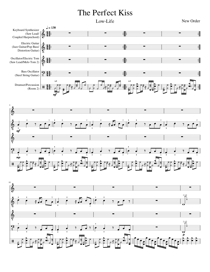 The Perfect Kiss – New Order Sheet music for Guitar, Bass