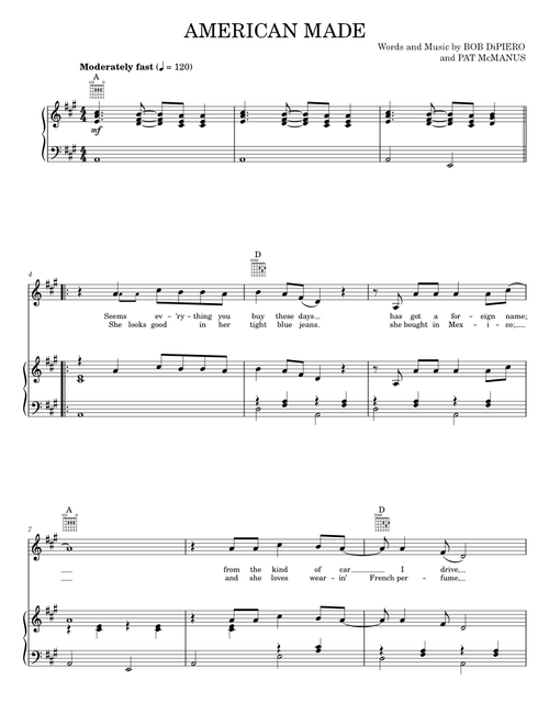 American made - The Oak Ridge Boys (Piano-Vocal-Guitar)