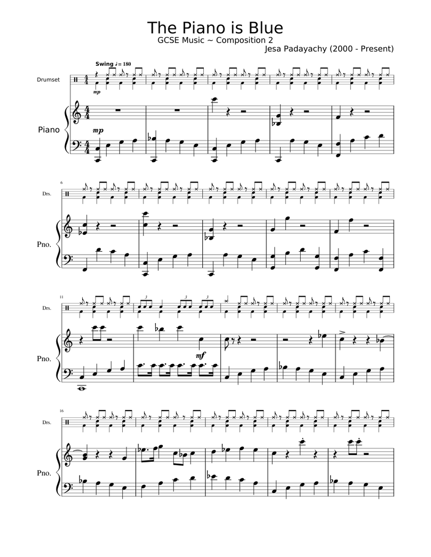 The Piano Is Blue Piano Tutorial