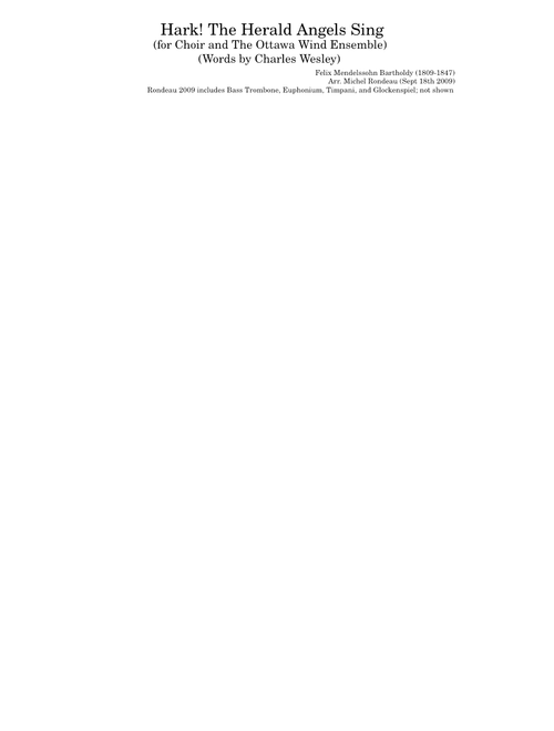 Hark, the Herald Angels Sing – for Concert Band and Chours (SABT) - Rondeau sheet music arranged by sophiasapprentice