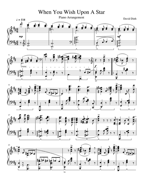 When You Wish Upon A Star (solo piano arr.)