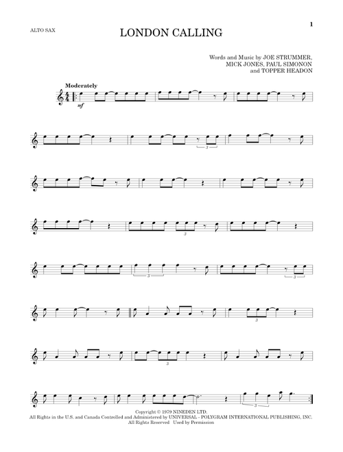London Calling - The Clash (Alto Sax Solo)