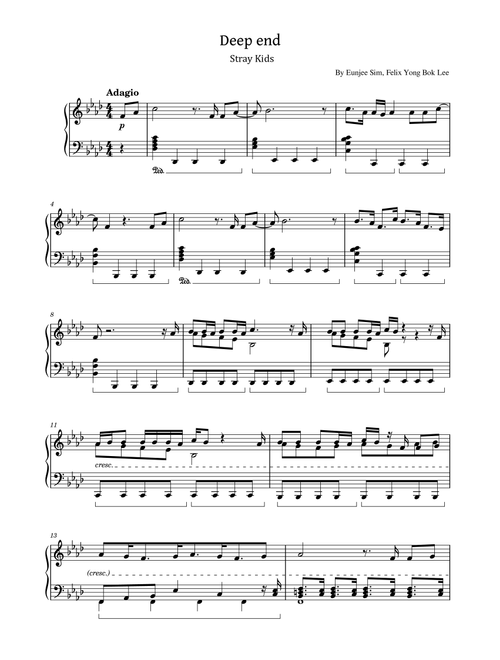 Deep End (Phil Rig Seu) (Arr. poon) - Stray Kids (Piano Solo)