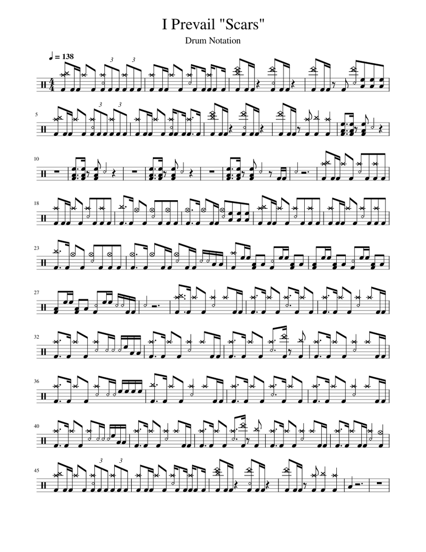 Scars I Prevail Sheet music for Drum group (Solo)