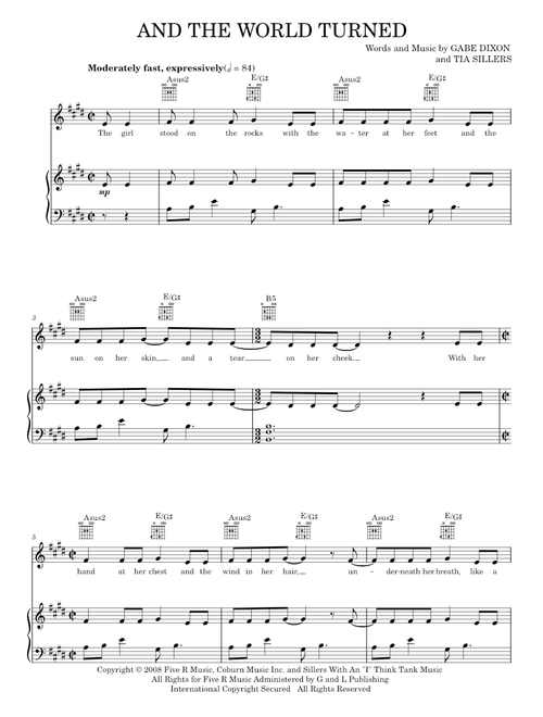 And The World Turned - The Gabe Dixon Band (Piano-Vocal-Guitar)