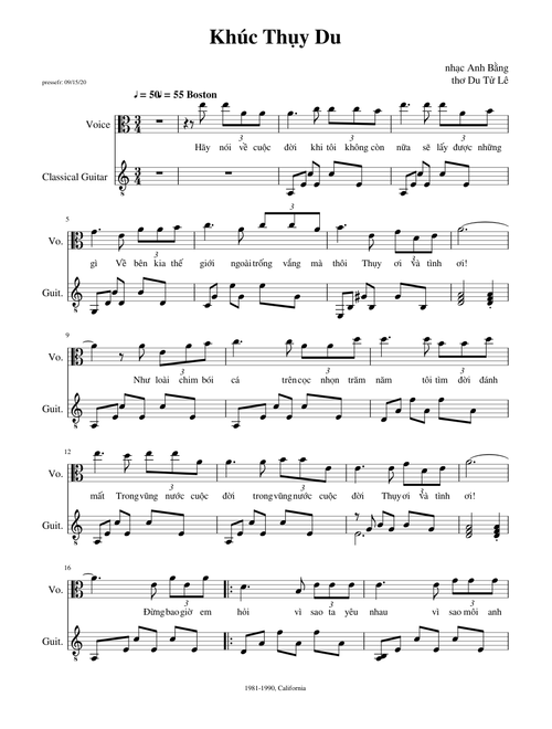 [Vietnamese] Khúc Thụy Du (Anh Bằng, thơ Du Tử Lê)