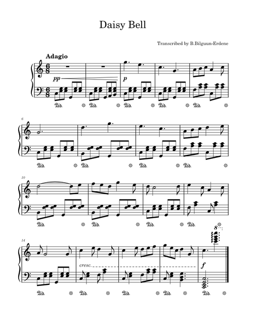 Daisy Bell- Transcribed by B.Bilguun-Erdene