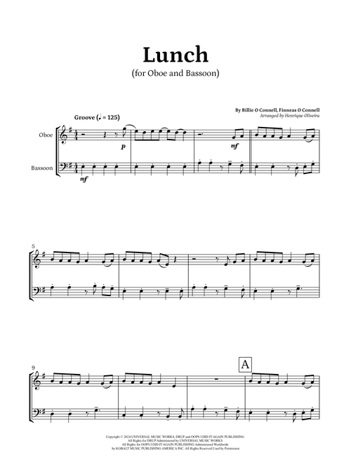 Lunch (Arr. Henrique Oliveira) - Billie Eilish (Instrumental Duet)