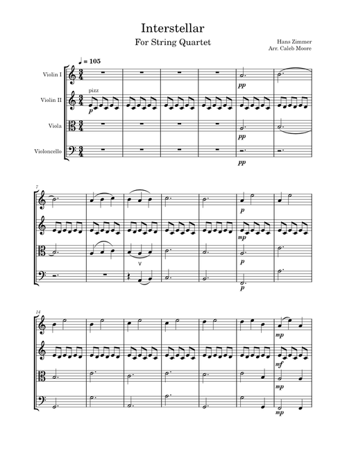 Interstellar For String Quartet – Hans Zimmer