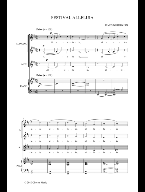 Festival Alleluia - James Whitbourn (Choral, SSA)