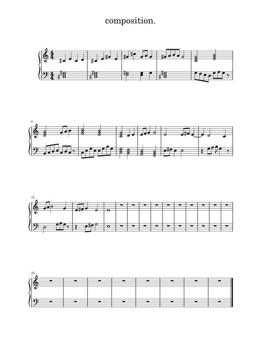 composition Sheet Music for Piano (Solo) easy | MuseScore.com