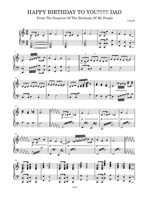 HAPPY BIRTHDAY TO DAD (Basaded in Sheet Music Boss)