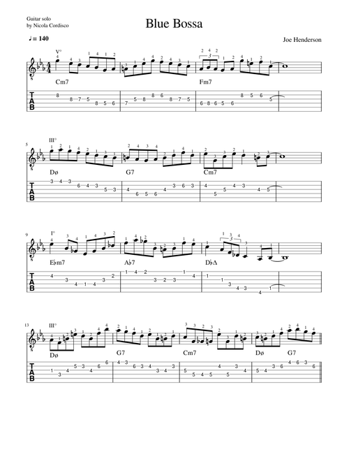 Blue Bossa (guitar solo)