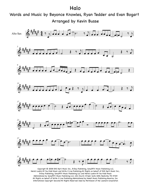 Halo (Arr. Kevin Busse) - Beyonce (Alto Sax Solo)
