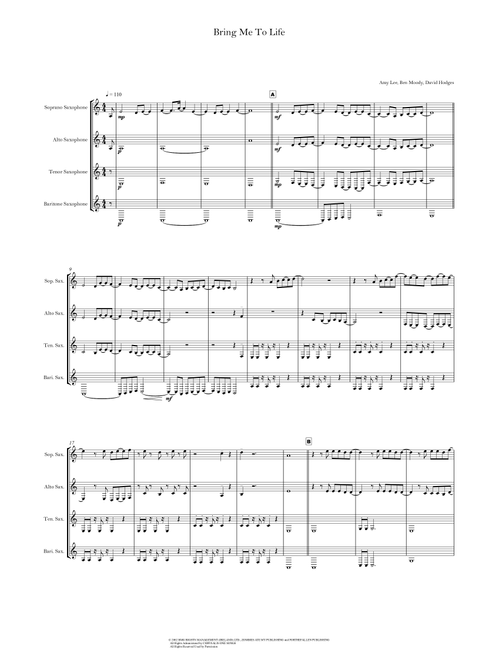 Bring Me To Life (Arr. Junqueira's) - Evanescence (Woodwind Ensemble)