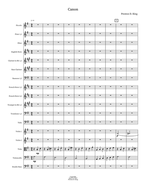 Canon - Preston D. King (Orchestra)