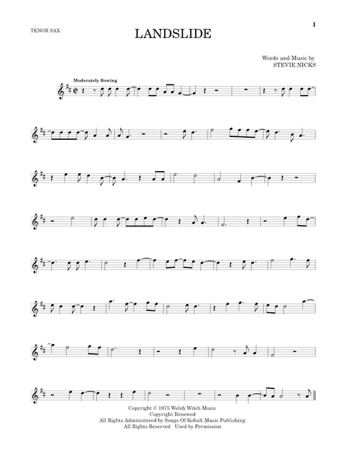 Landslide - Fleetwood Mac (Tenor Sax Solo)