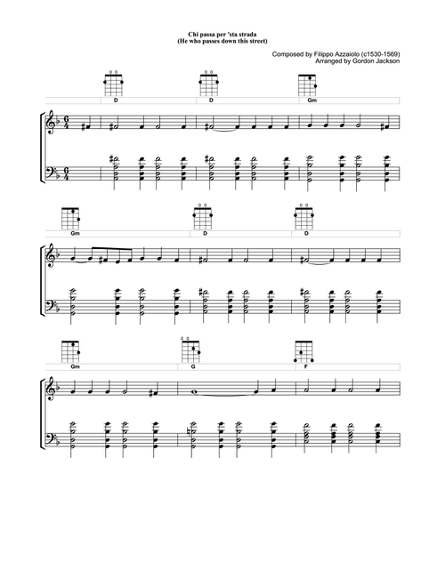 Chi passa per ’sta strada (Arr. Gordon Jackson) - Filippo Azzaiolo (Large Ensemble)