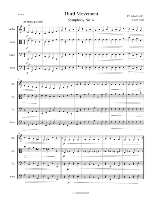 String Orchestra Arrangement of Symphony No. 4, Movement 3 by Tchaikovsky (Arr. Laura Jekel) - P.I. Tchaikovsky (Orchestra)