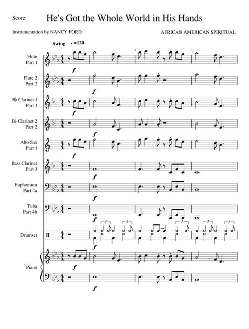 He's Got the Whole World in His Hands - African American Spiritual (for wind ensemble)