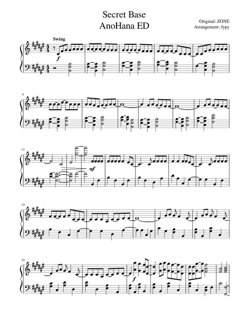 御琴譜 千本樱 Sheet Music for Piano (Solo) | MuseScore.com