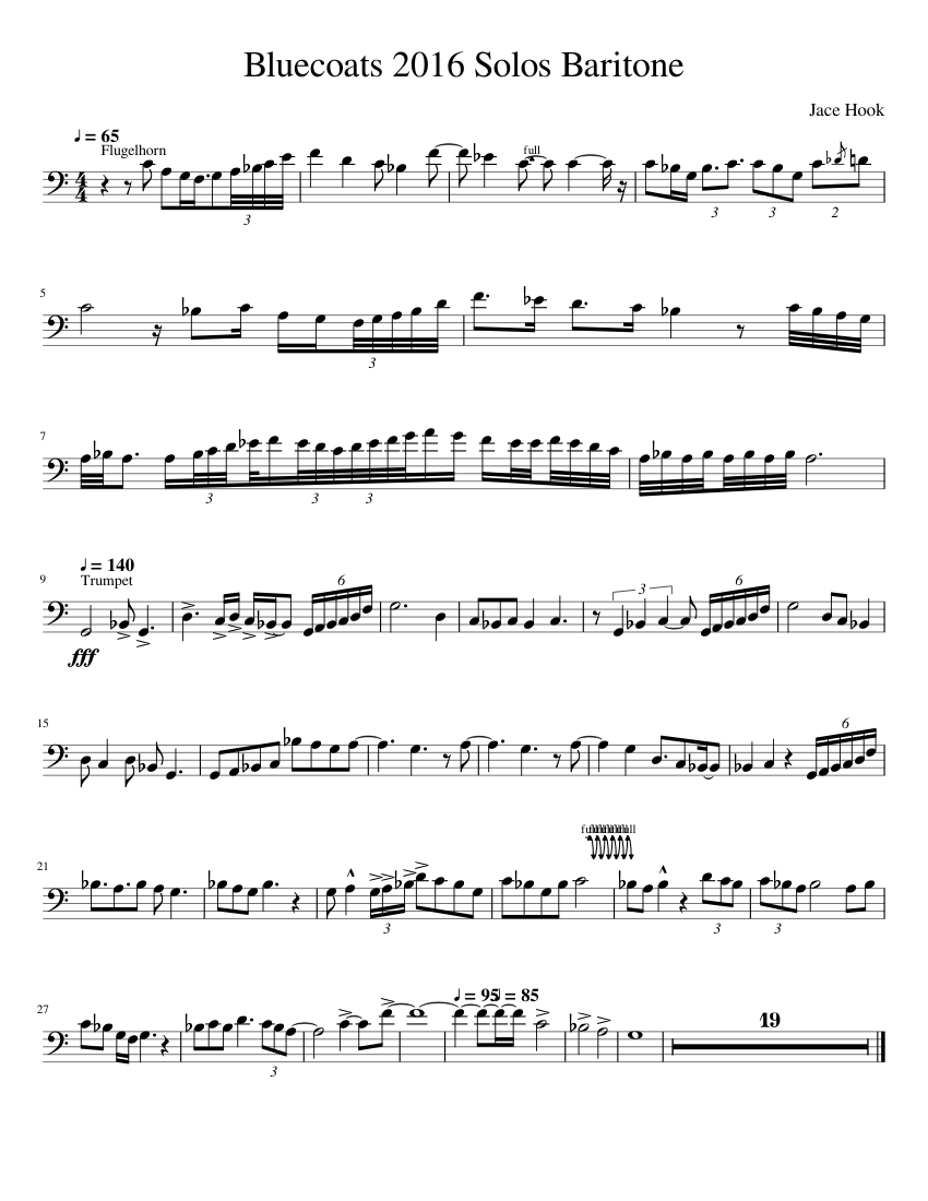 Bluecoats 2016 Solos Baritone Sheet music for Euphonium (Solo ...